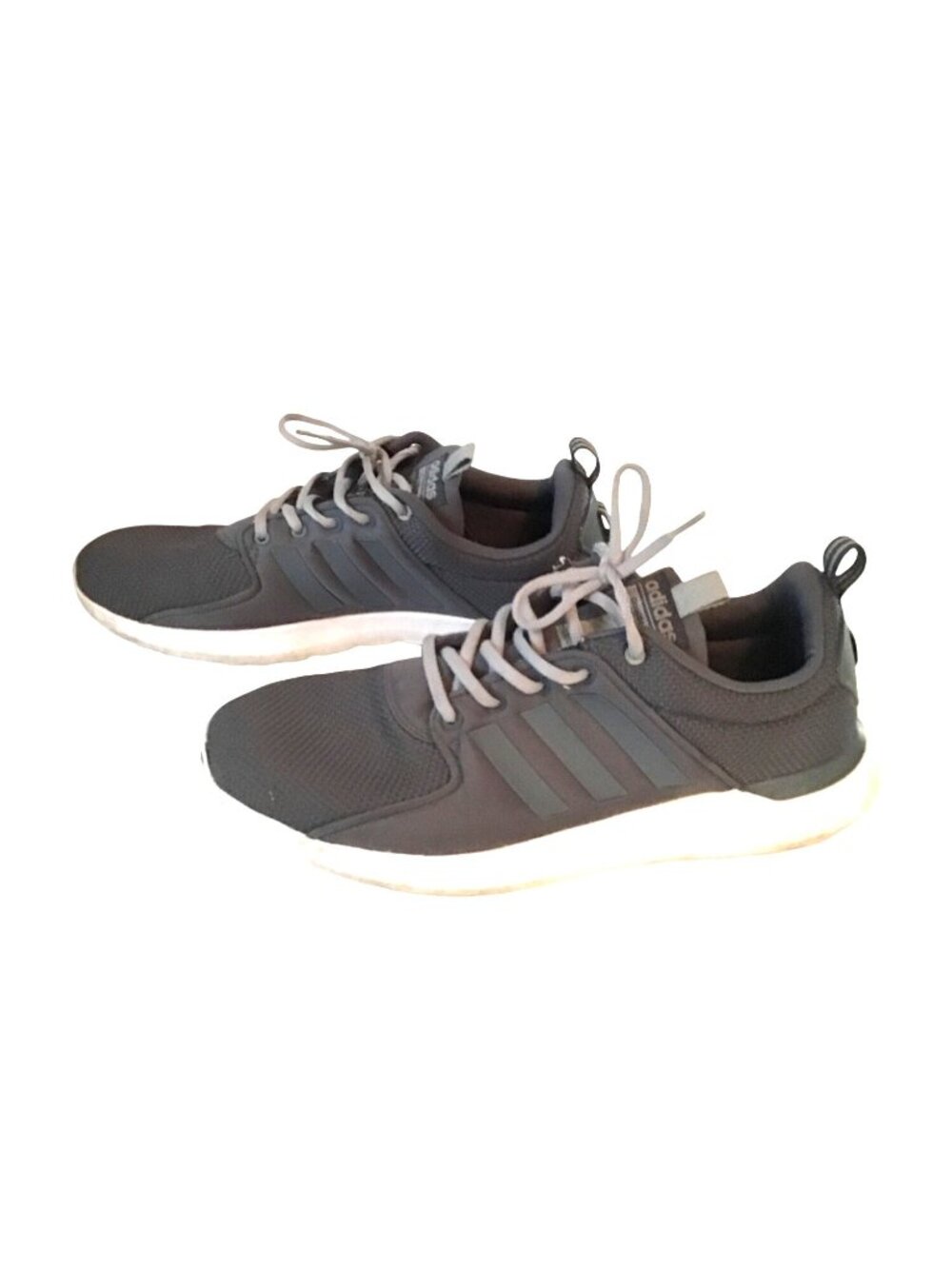 ADIDAS- MENS GREY LOGO LOW TOP SNEAKERS SIZE 10.5